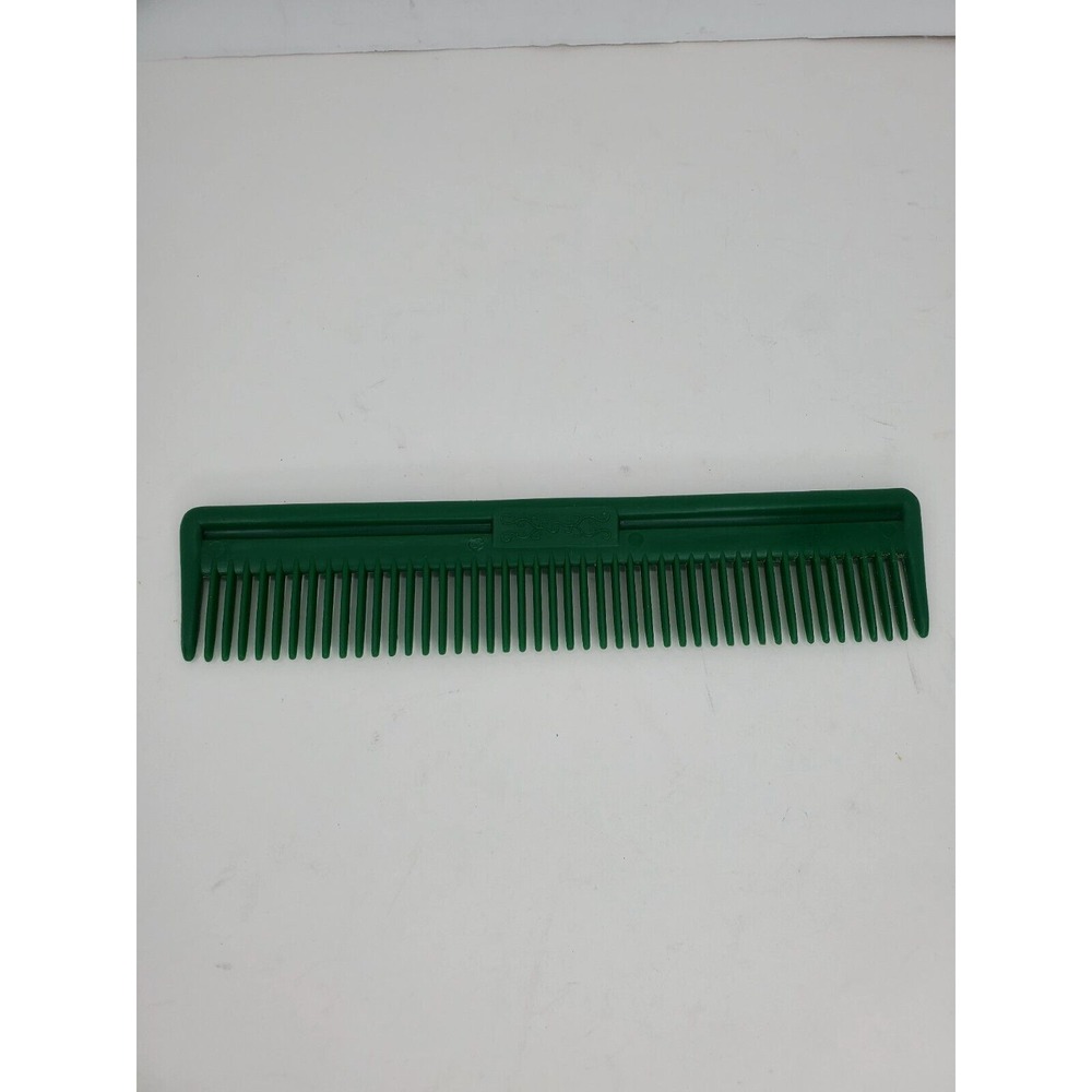 Vintage 8.5 inch‎ Green Hard Plastic Comb Made In Hong Kong